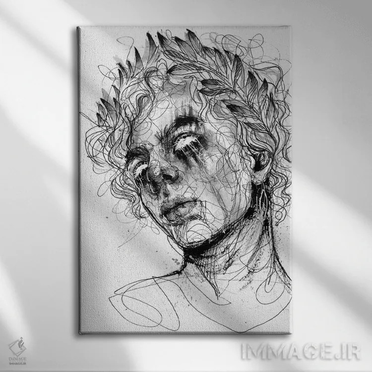 تابلو دکوراتیو کهن اثر دوریانا پوپا - نمای روبهرو روی دیوار