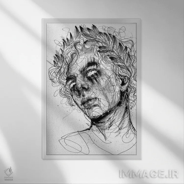 تابلو دکوراتیو کهن اثر دوریانا پوپا - نمای قابدار سفید