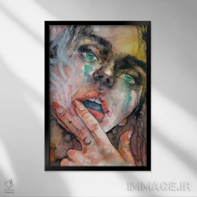 تابلو دکوراتیو انفجار اثر دوریانا پوپا - نمای قابدار مشکی