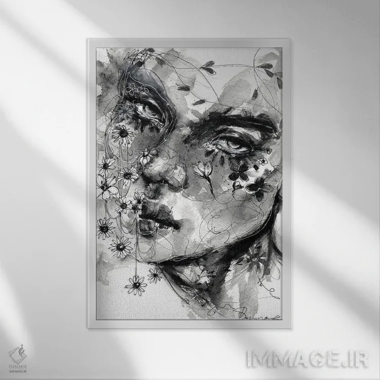 تابلو دکوراتیو شکستنی اثر دوریانا پوپا - نمای قابدار سفید