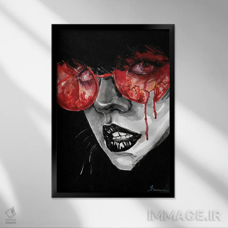 تابلو دکوراتیو سوختن اثر دوریانا پوپا - نمای قابدار مشکی