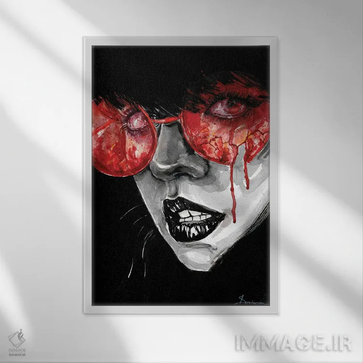 تابلو دکوراتیو سوختن اثر دوریانا پوپا - نمای قابدار سفید