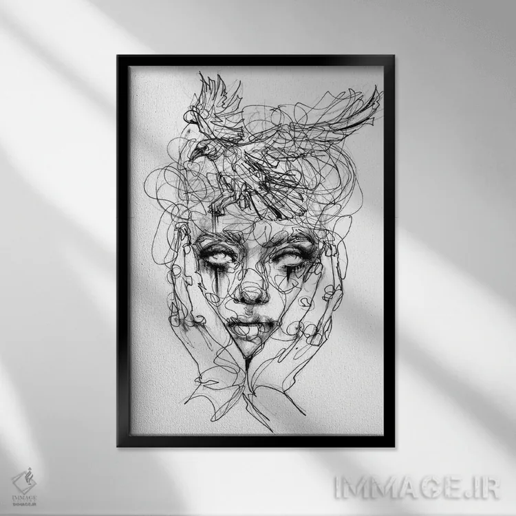 تابلو دکوراتیو گرفتن اثر دوریانا پوپا - نمای قابدار مشکی