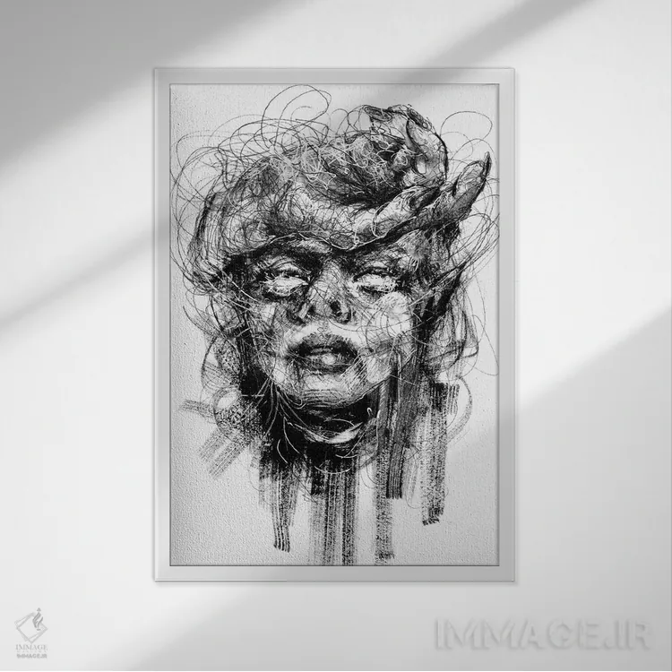 تابلو دکوراتیو سرگیجه اثر دوریانا پوپا - نمای قابدار سفید