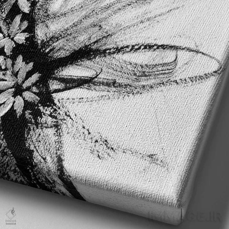 تابلو دکوراتیو چهره ها اثر دوریانا پوپا - نمای نزدیک بافت بوم