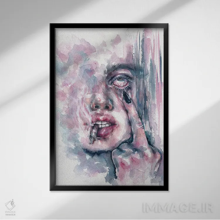 تابلو دکوراتیو خاموش اثر دوریانا پوپا - نمای قابدار مشکی