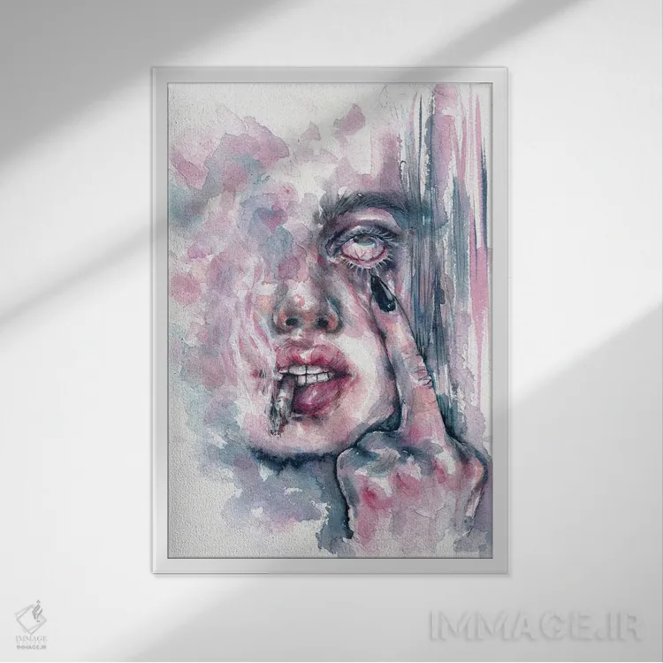 تابلو دکوراتیو خاموش اثر دوریانا پوپا - نمای قابدار سفید