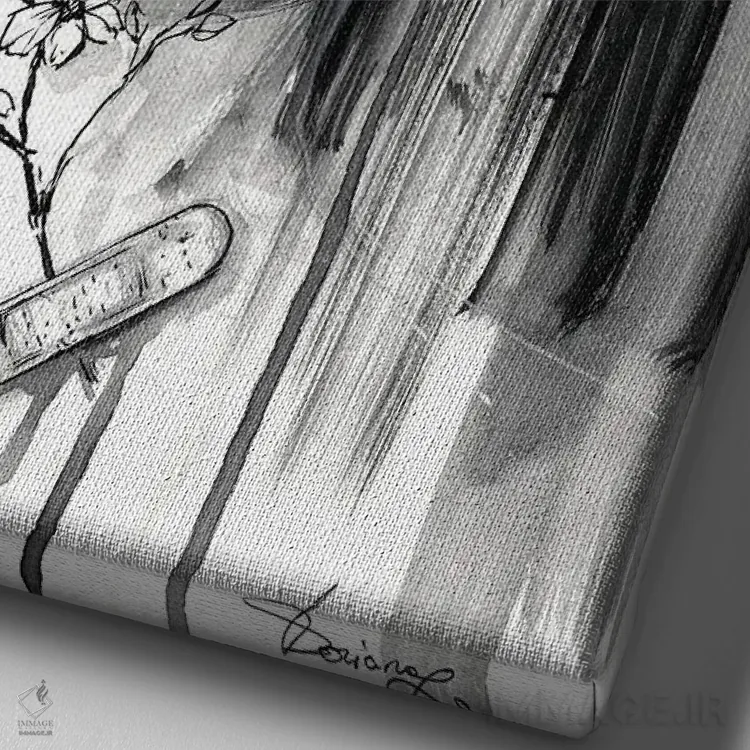 تابلو دکوراتیو جاری اثر دوریانا پوپا - نمای نزدیک بافت بوم