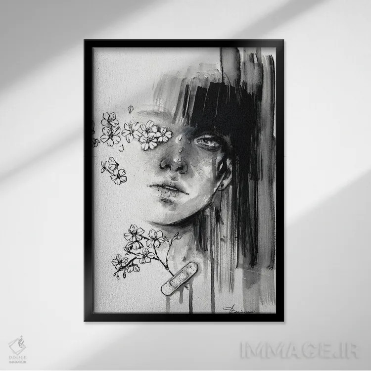 تابلو دکوراتیو جاری اثر دوریانا پوپا - نمای قابدار مشکی