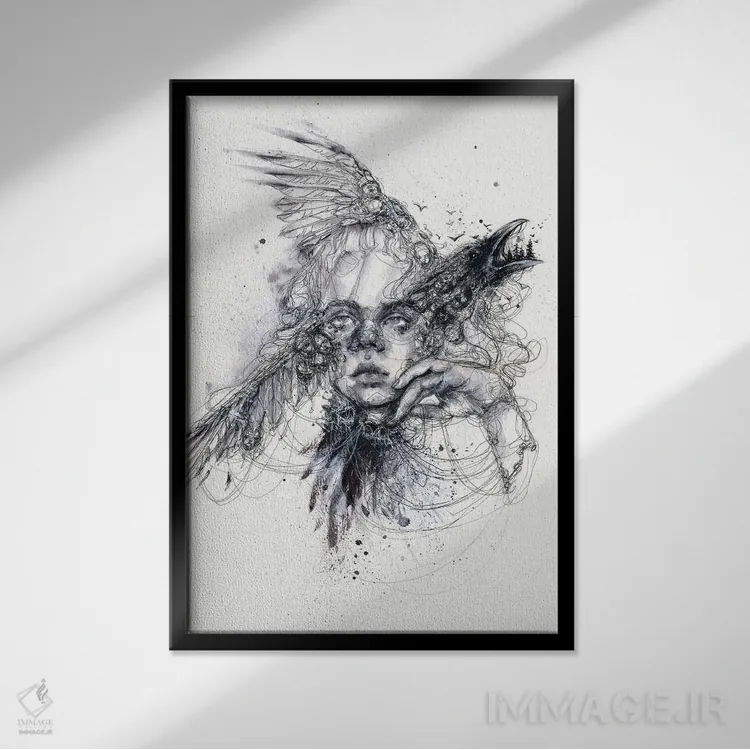 تابلو دکوراتیو پرواز کردن اثر دوریانا پوپا - نمای قابدار مشکی