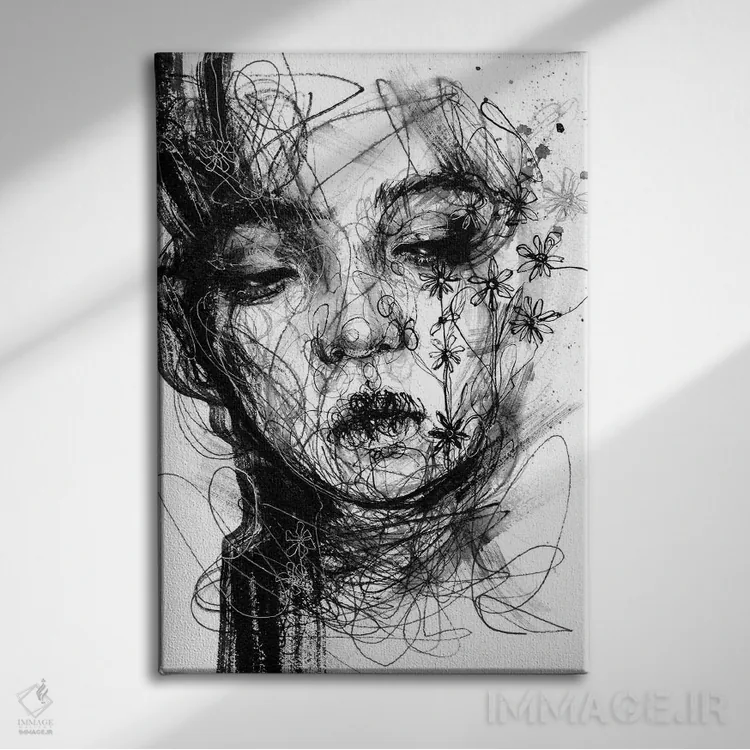 تابلو دکوراتیو نحیف اثر دوریانا پوپا - نمای روبهرو روی دیوار