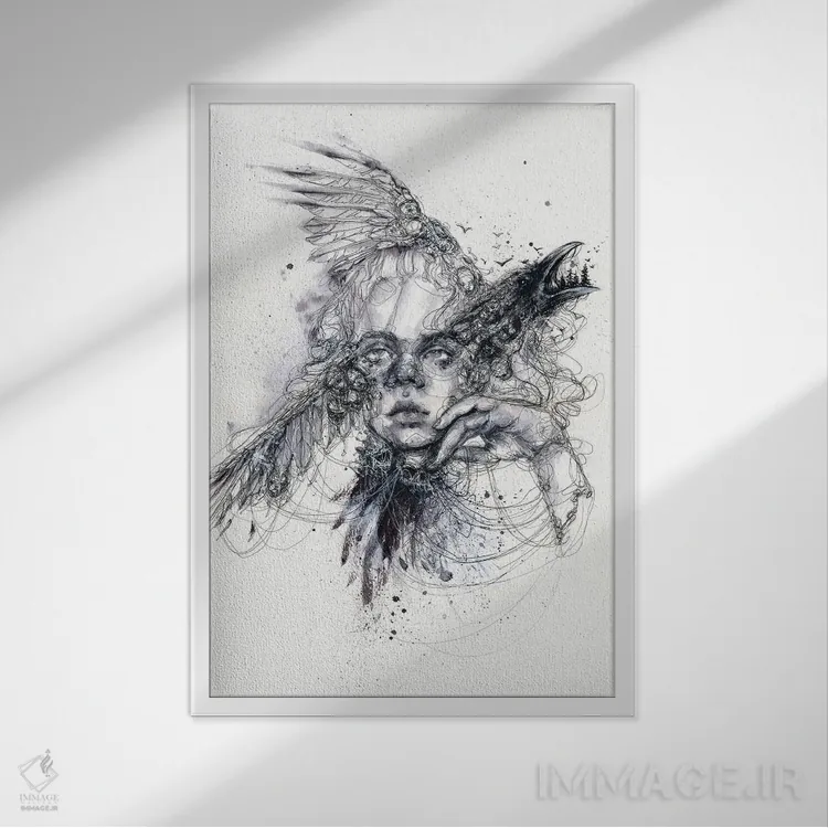 تابلو دکوراتیو پرواز کردن اثر دوریانا پوپا - نمای قابدار سفید