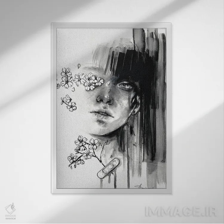 تابلو دکوراتیو جاری اثر دوریانا پوپا - نمای قابدار سفید