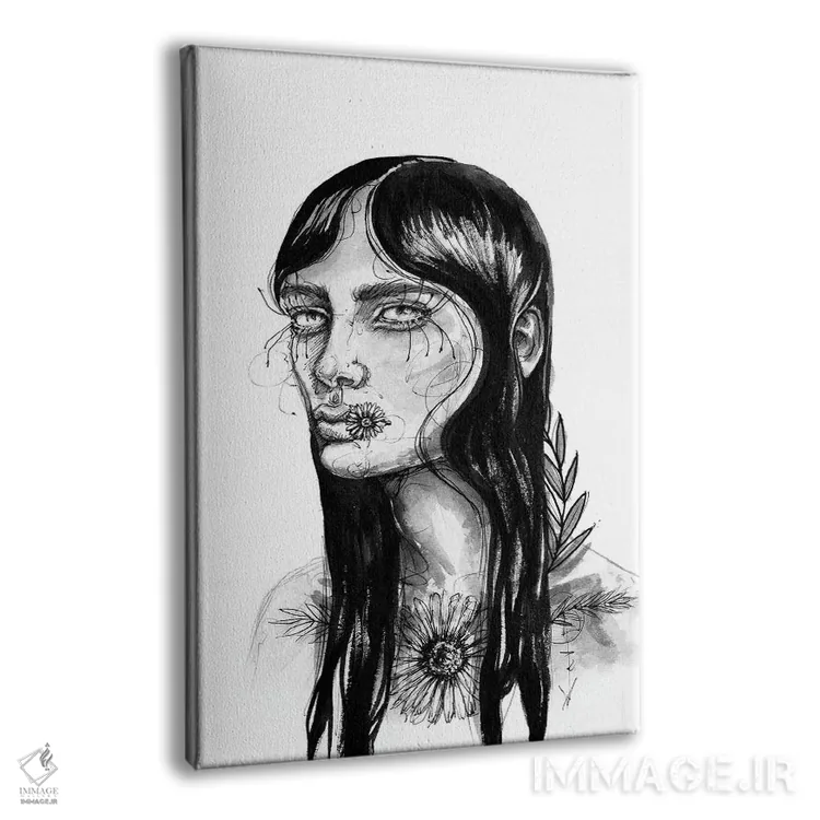 تابلو دکوراتیو دختر اثر دوریانا پوپا - نمای پرسپکتیو محصول