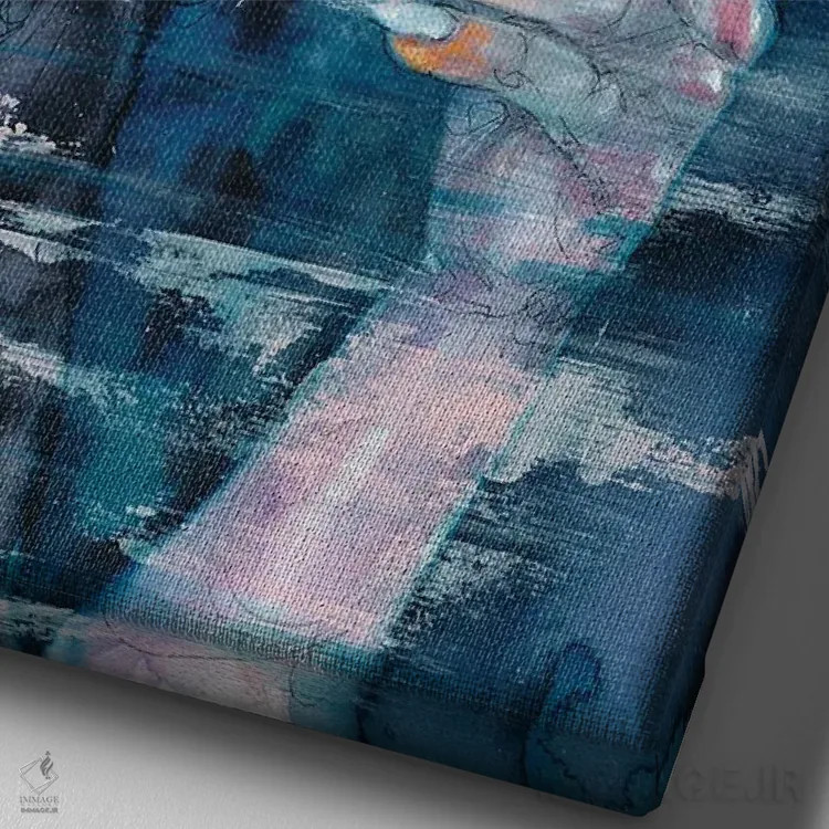 تابلو دکوراتیو اختلال تصویری اثر دوریانا پوپا - نمای نزدیک بافت بوم