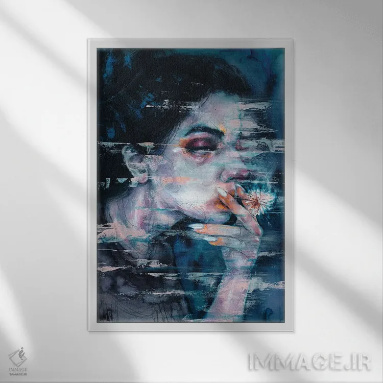 تابلو دکوراتیو اختلال تصویری اثر دوریانا پوپا - نمای قابدار سفید