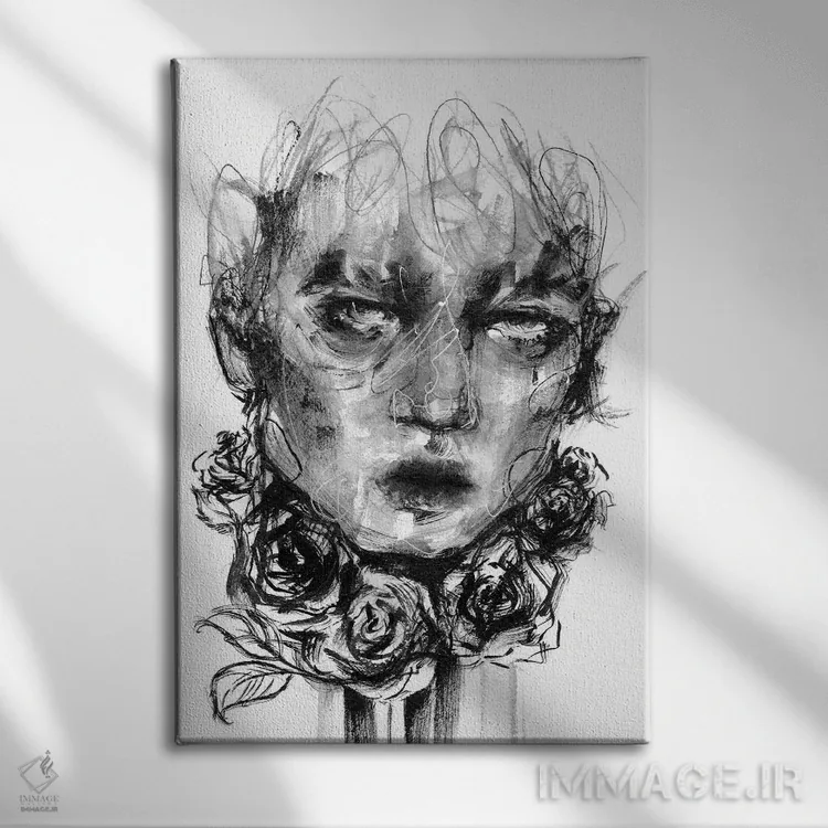 تابلو دکوراتیو هاسکی اثر دوریانا پوپا - نمای روبهرو روی دیوار