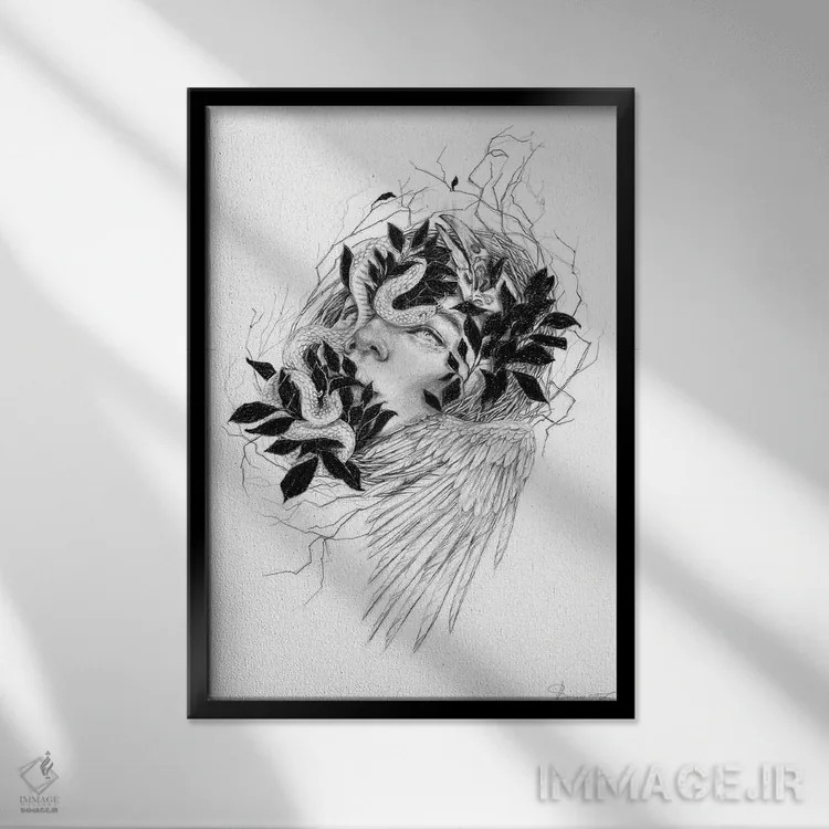 تابلو دکوراتیو ردپاهای خانه اثر دوریانا پوپا - نمای قابدار مشکی