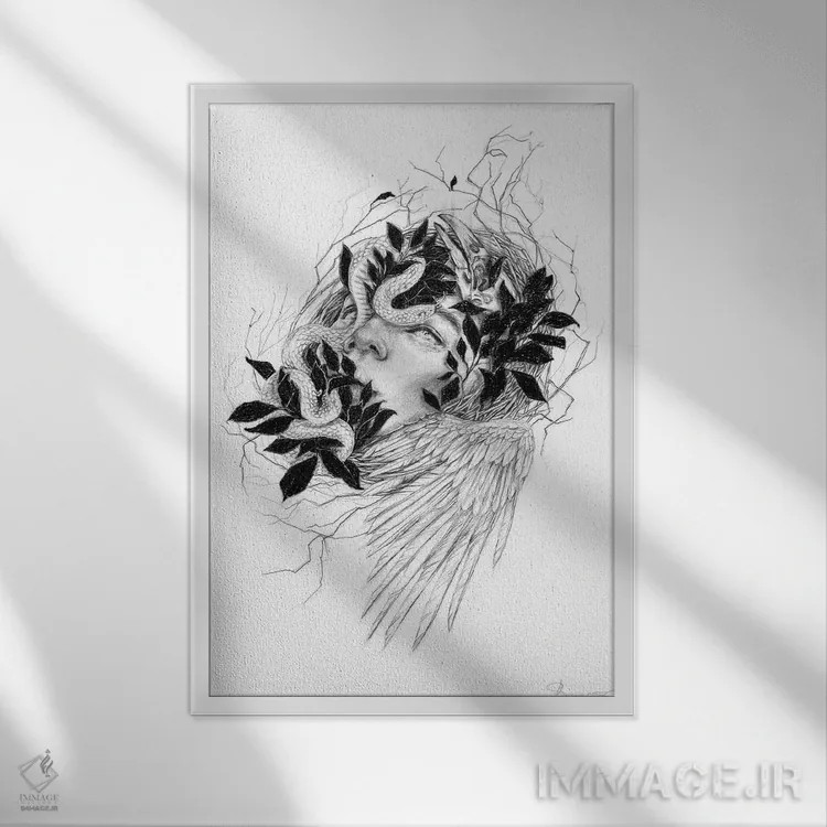 تابلو دکوراتیو ردپاهای خانه اثر دوریانا پوپا - نمای قابدار سفید