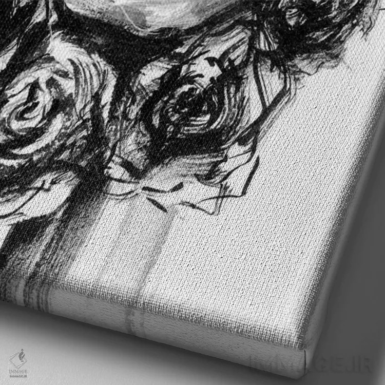 تابلو دکوراتیو هاسکی اثر دوریانا پوپا - نمای نزدیک بافت بوم