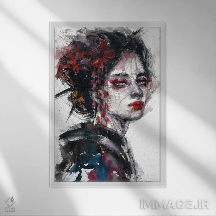 تابلو دکوراتیو داستان او اثر دوریانا پوپا - نمای قابدار سفید