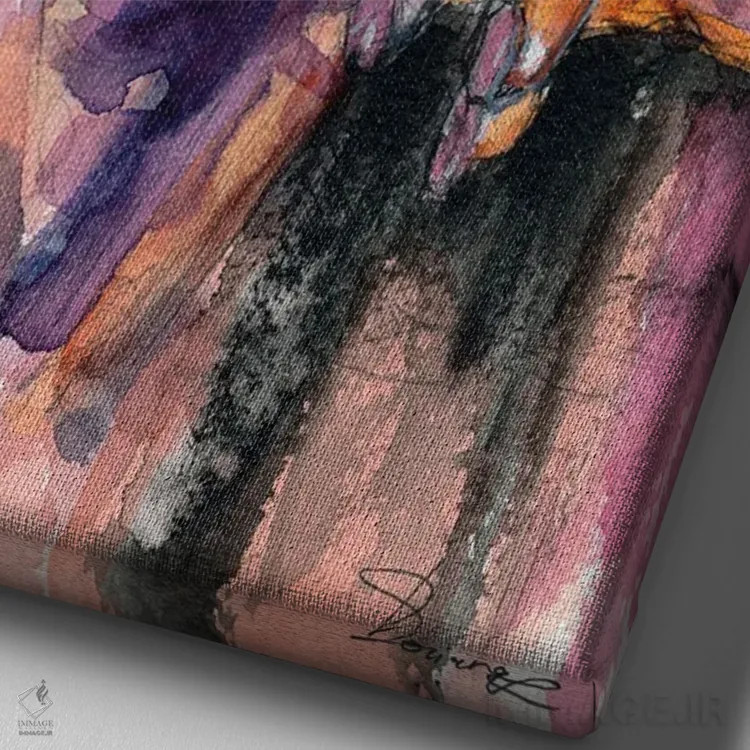 تابلو دکوراتیو بی خوابی اثر دوریانا پوپا - نمای نزدیک بافت بوم