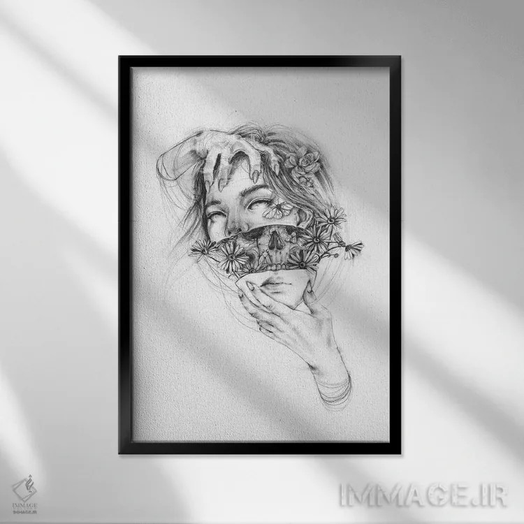 تابلو دکوراتیو طرف درونی اثر دوریانا پوپا - نمای قابدار مشکی
