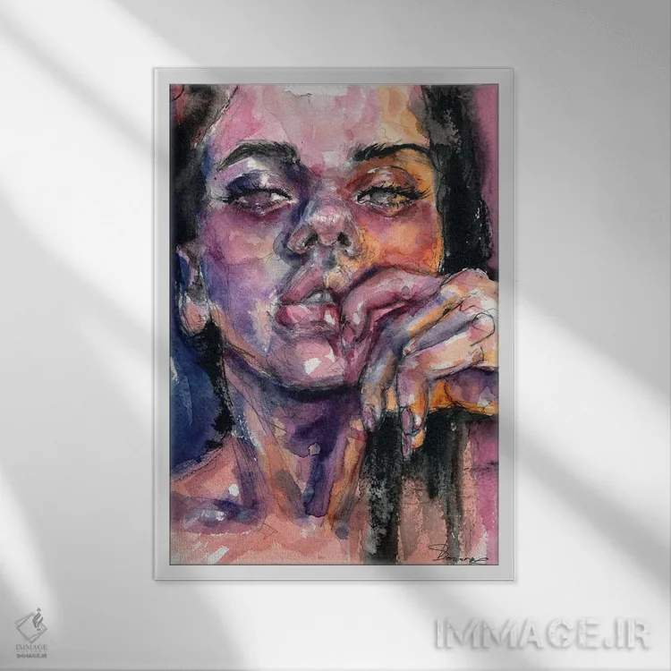 تابلو دکوراتیو بی خوابی اثر دوریانا پوپا - نمای قابدار سفید