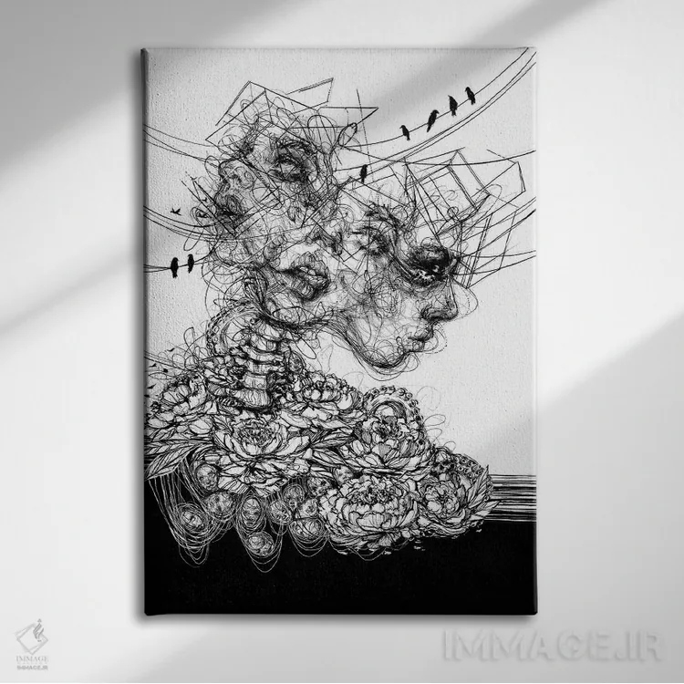 تابلو دکوراتیو زندگی اثر دوریانا پوپا - نمای روبهرو روی دیوار