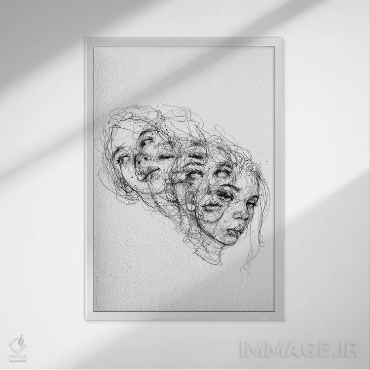 تابلو دکوراتیو حلقه اثر دوریانا پوپا - نمای قابدار سفید