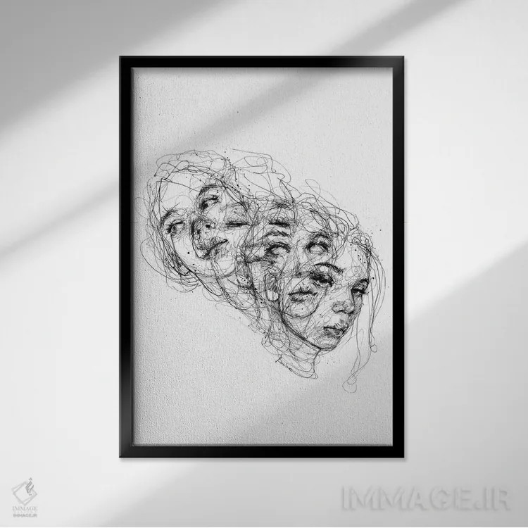 تابلو دکوراتیو حلقه اثر دوریانا پوپا - نمای قابدار مشکی