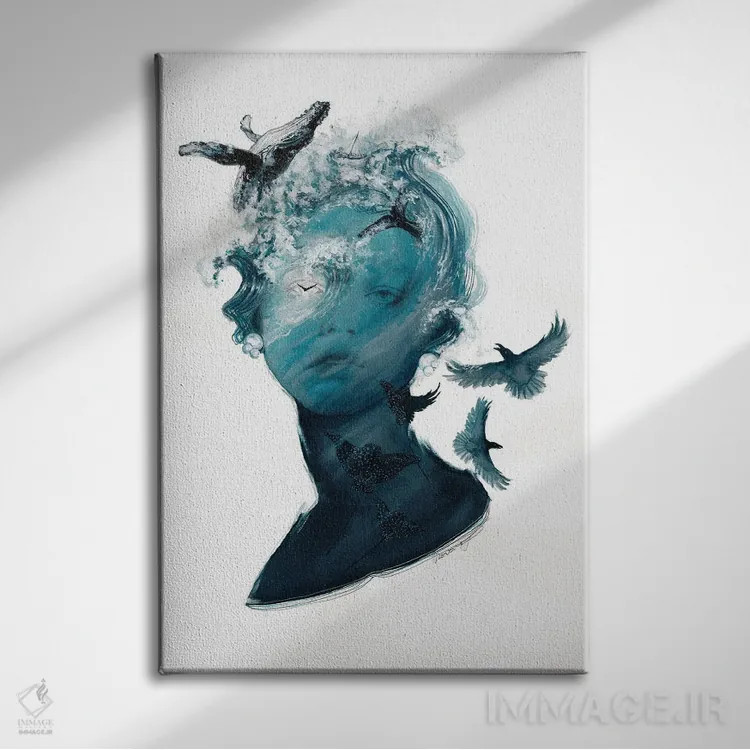 تابلو دکوراتیو روح اقیانوس اثر دوریانا پوپا - نمای روبهرو روی دیوار