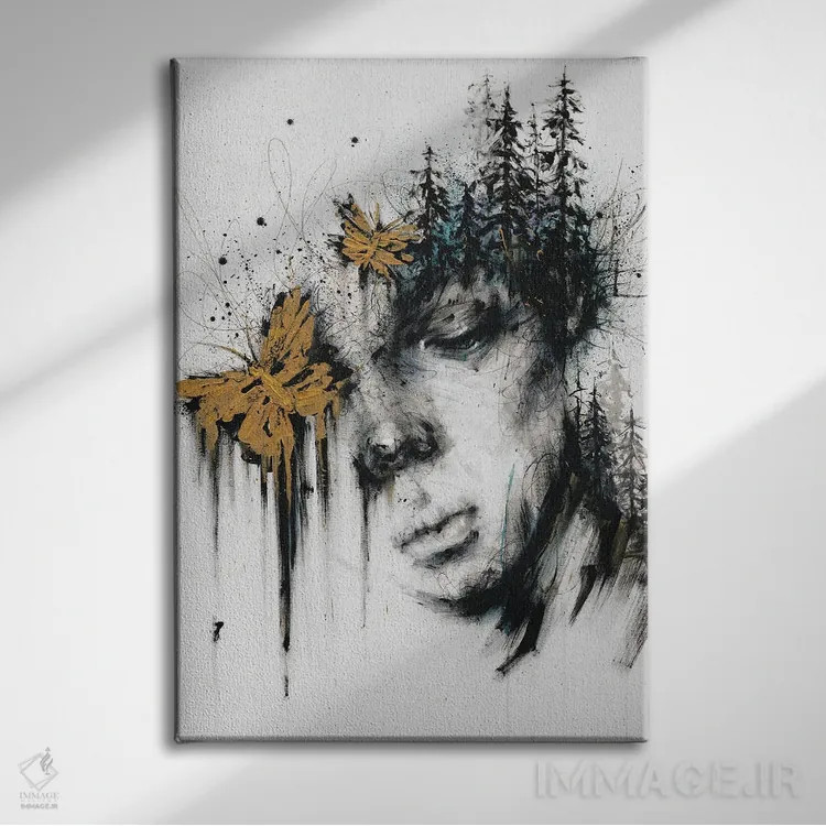 تابلو دکوراتیو در هماهنگی با طبیعت اثر دوریانا پوپا - نمای روبهرو روی دیوار