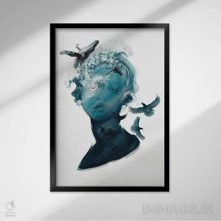 تابلو دکوراتیو روح اقیانوس اثر دوریانا پوپا - نمای قابدار مشکی