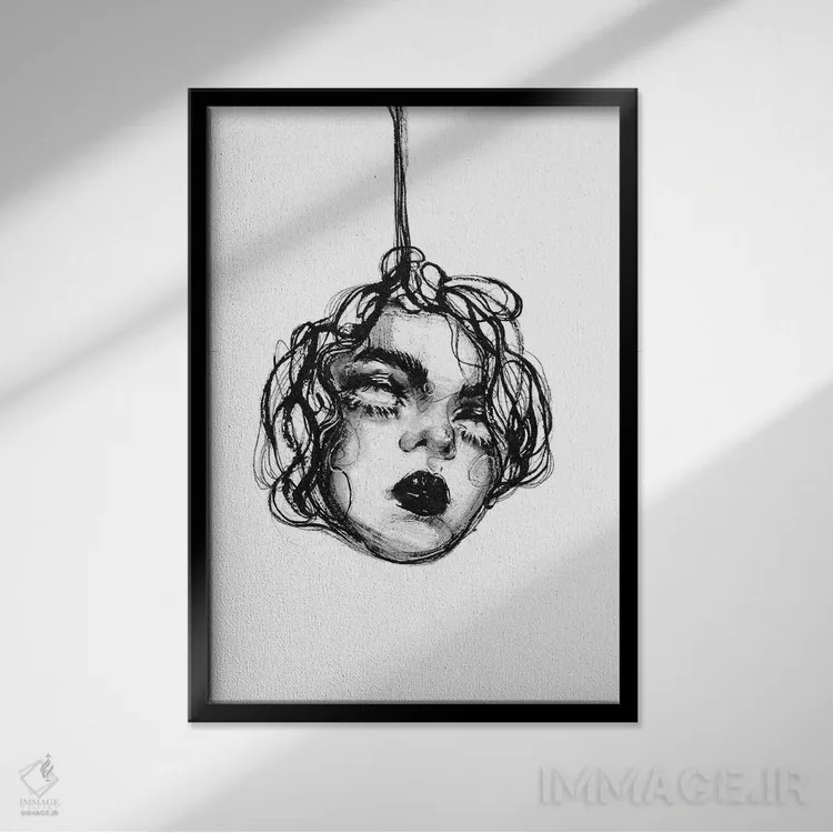 تابلو دکوراتیو زینت اثر دوریانا پوپا - نمای قابدار مشکی