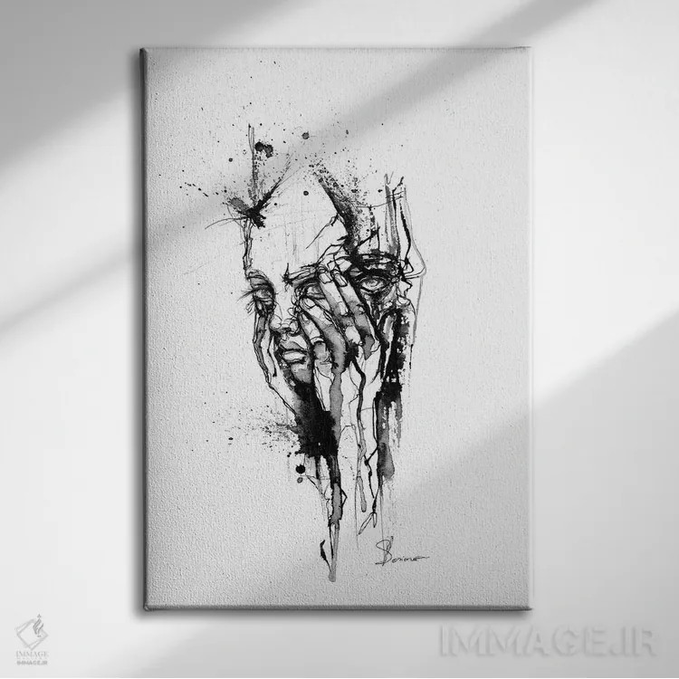 تابلو دکوراتیو خاموش II اثر دوریانا پوپا - نمای روبهرو روی دیوار