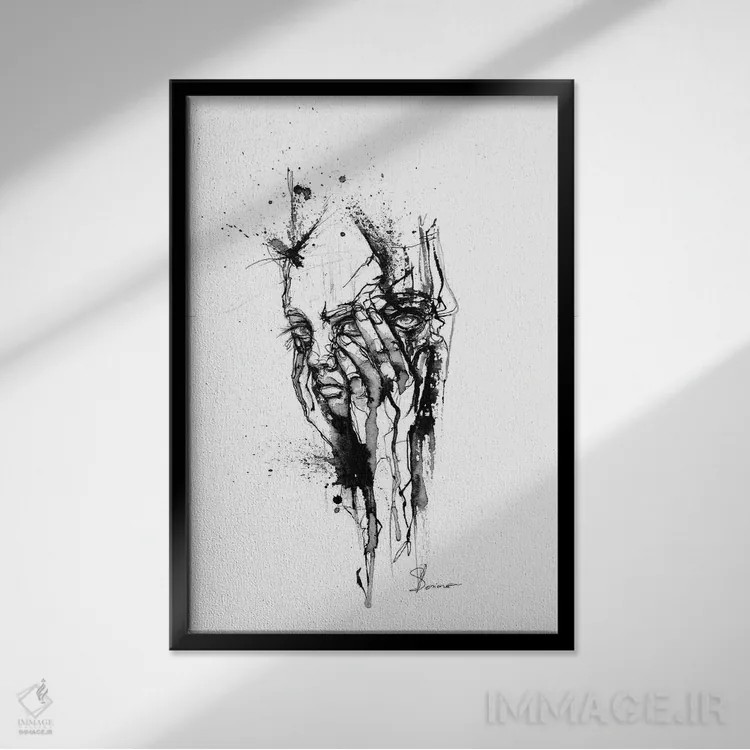 تابلو دکوراتیو خاموش II اثر دوریانا پوپا - نمای قابدار مشکی