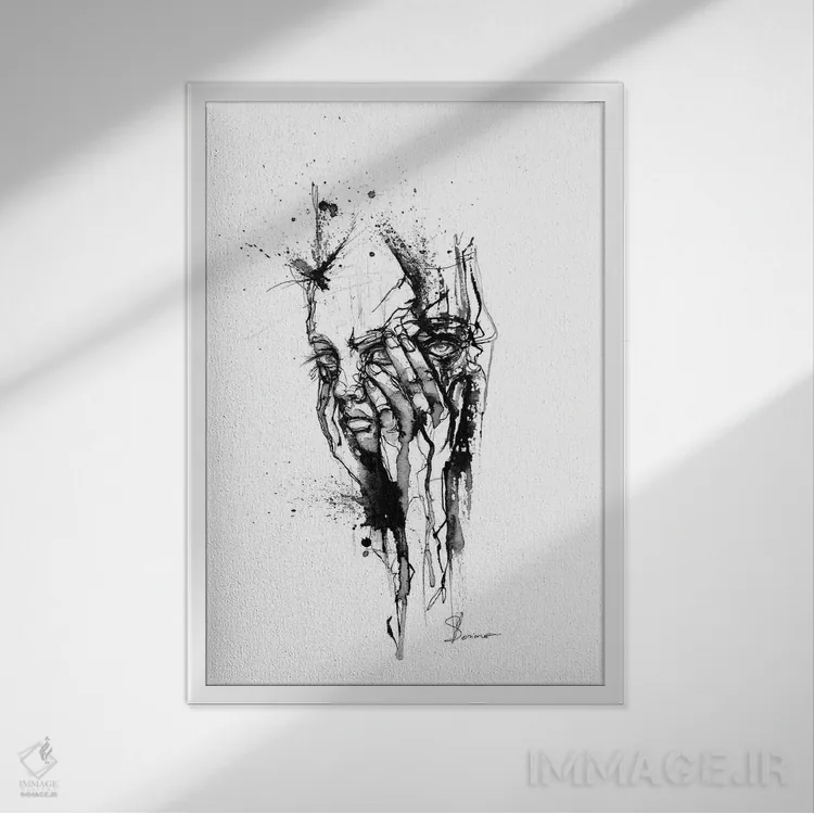 تابلو دکوراتیو خاموش II اثر دوریانا پوپا - نمای قابدار سفید