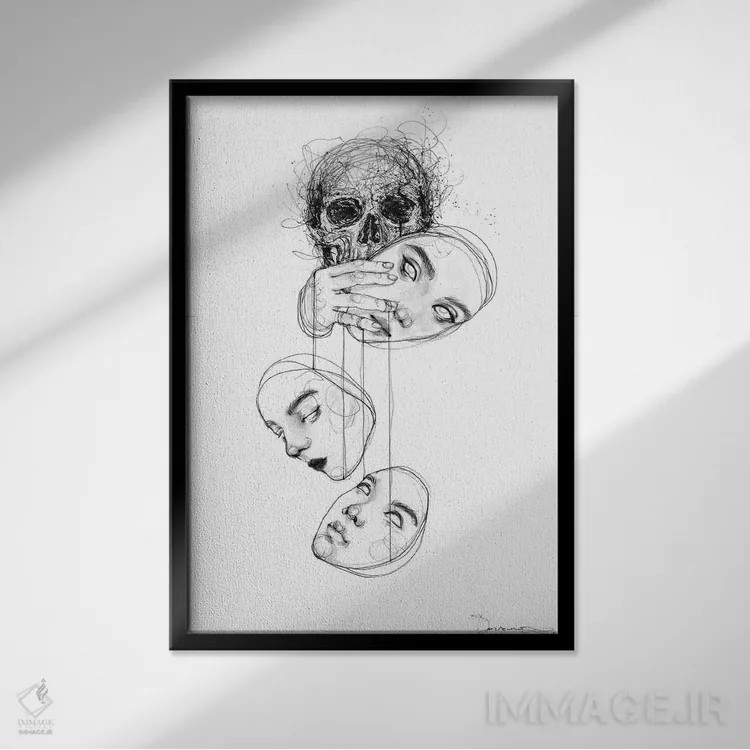 تابلو دکوراتیو چیدن اثر دوریانا پوپا - نمای قابدار مشکی