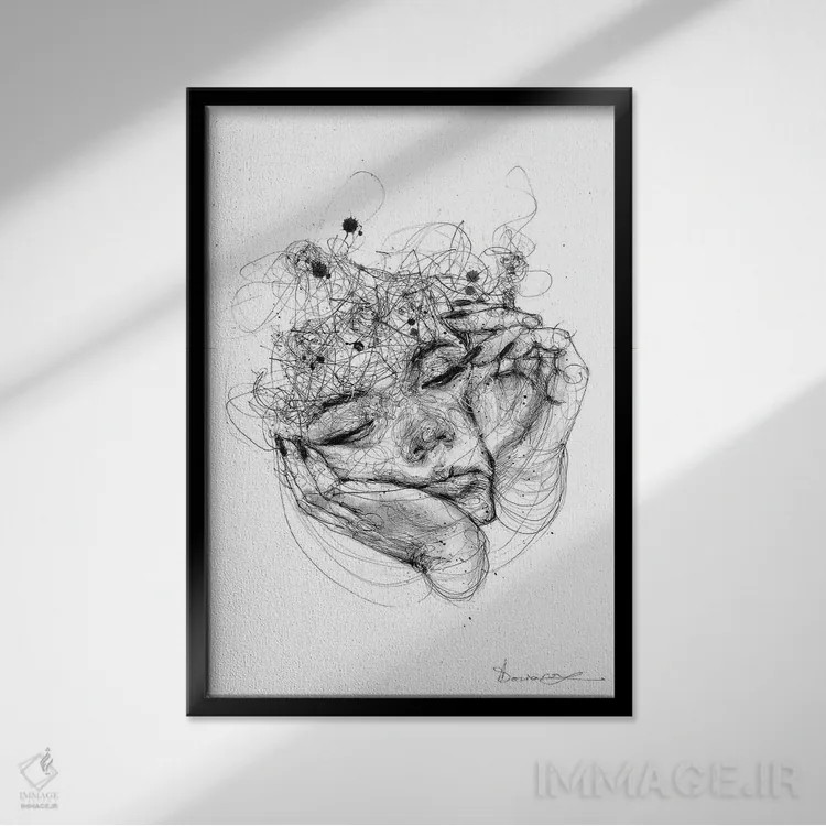 تابلو دکوراتیو فشار اثر دوریانا پوپا - نمای قابدار مشکی