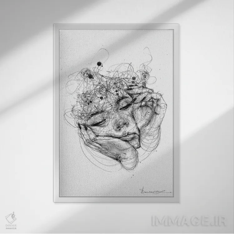 تابلو دکوراتیو فشار اثر دوریانا پوپا - نمای قابدار سفید