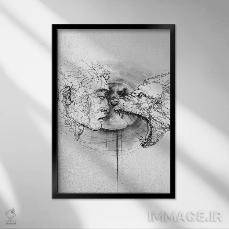 تابلو دکوراتیو ریسک اثر دوریانا پوپا - نمای قابدار مشکی