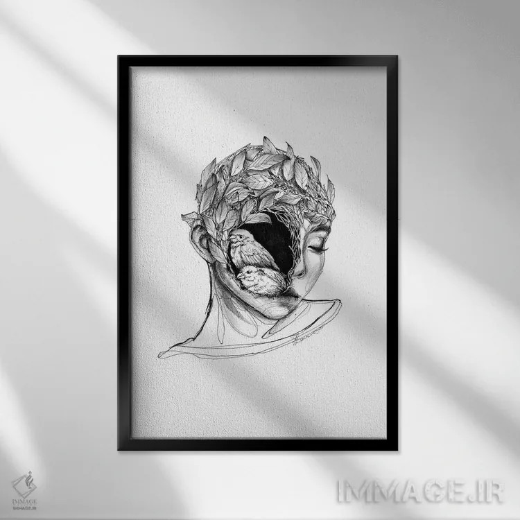تابلو دکوراتیو سقف اثر دوریانا پوپا - نمای قابدار مشکی