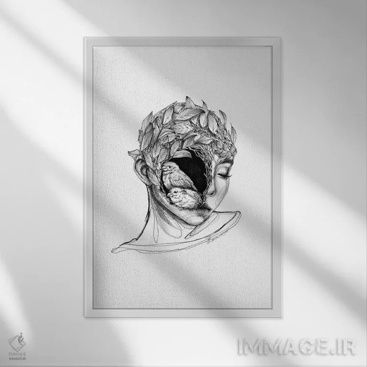 تابلو دکوراتیو سقف اثر دوریانا پوپا - نمای قابدار سفید