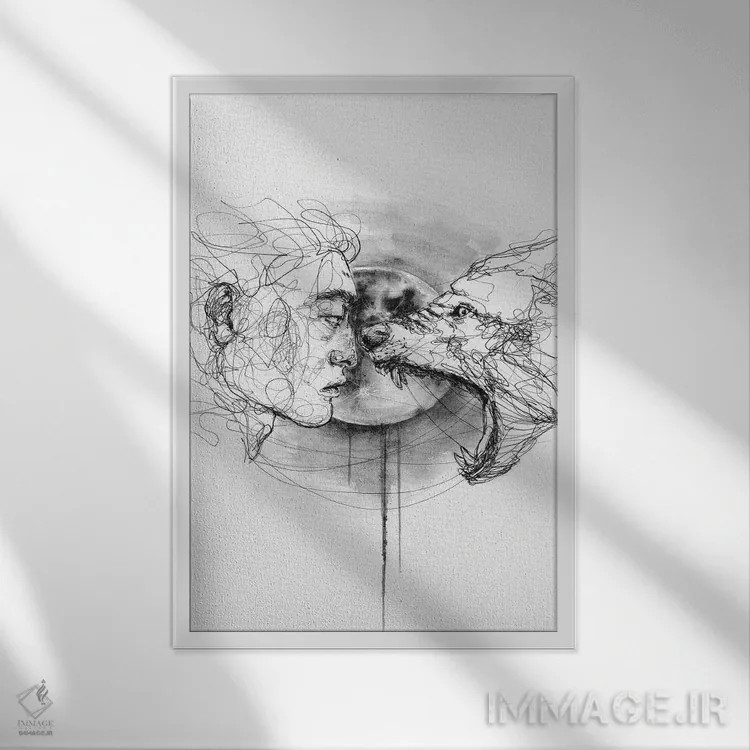 تابلو دکوراتیو ریسک اثر دوریانا پوپا - نمای قابدار سفید