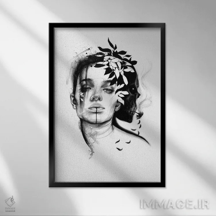 تابلو دکوراتیو سایه اثر دوریانا پوپا - نمای قابدار مشکی