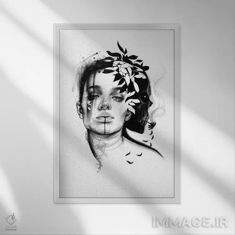 تابلو دکوراتیو سایه اثر دوریانا پوپا - نمای قابدار سفید