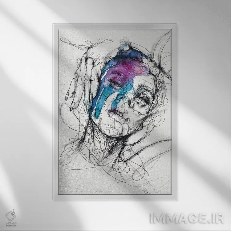 تابلو دکوراتیو سایه II اثر دوریانا پوپا - نمای قابدار سفید