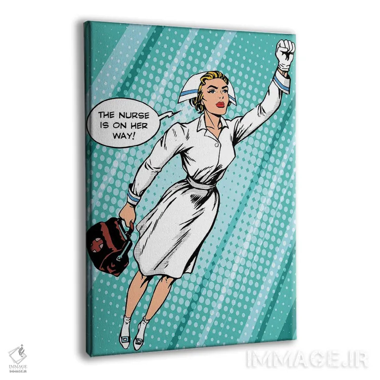 تابلو دکوراتیو پرستار ابرقهرمان به سوی نجات پرواز می کند اثر دپوزیت فوتوز - نمای پرسپکتیو محصول