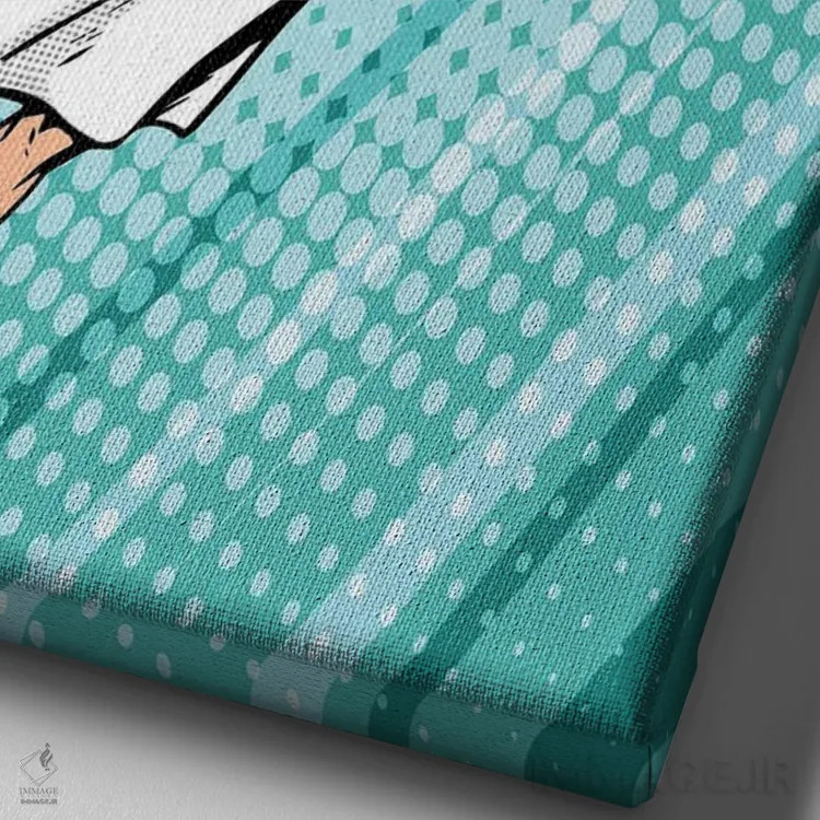 تابلو دکوراتیو پرستار ابرقهرمان به سوی نجات پرواز می کند اثر دپوزیت فوتوز - نمای نزدیک بافت بوم